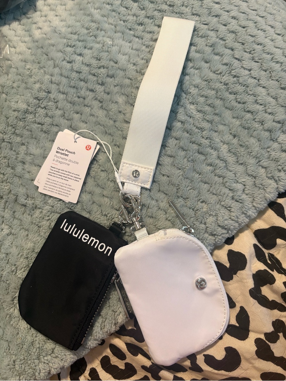 lululemon athletica Black and White Dual Pouch Wristlet